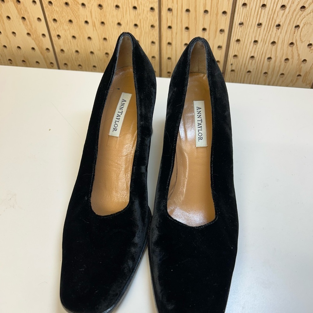 Ann Taylor Black Velvet Heels